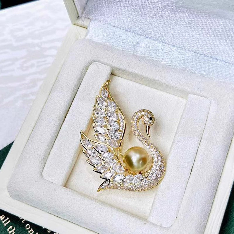 Swan design brooch isolated on white image 3