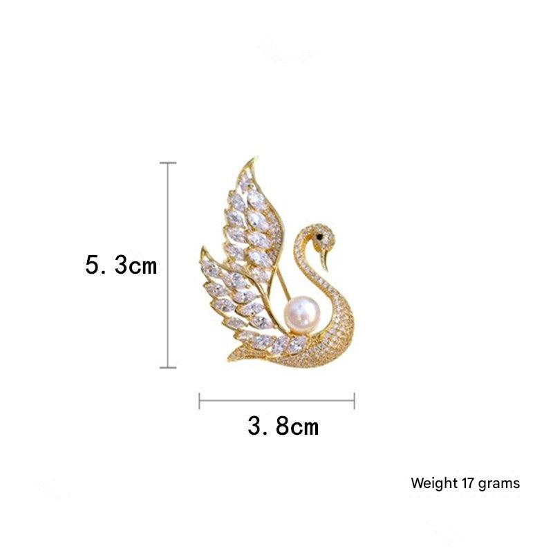 Detailed view of swan brooch image 2