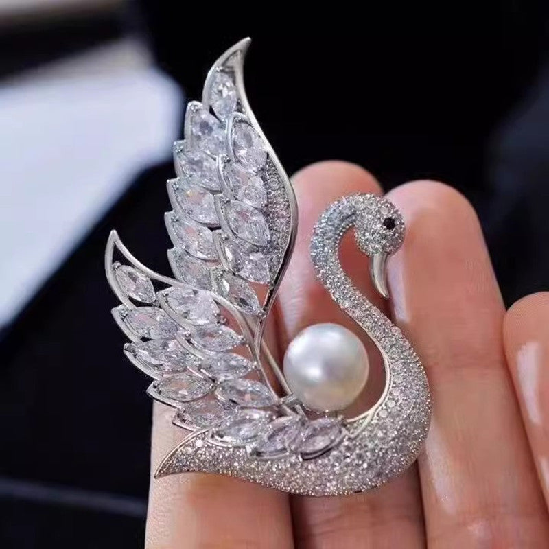 Close-up of zirconia crystals on brooch image 4