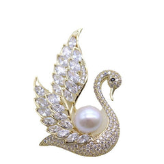 Swan brooch styled on coat image 5