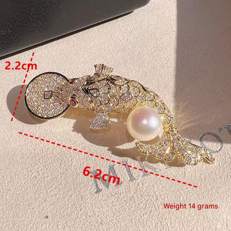 Elegant Koi Fish Brooch with intricate design