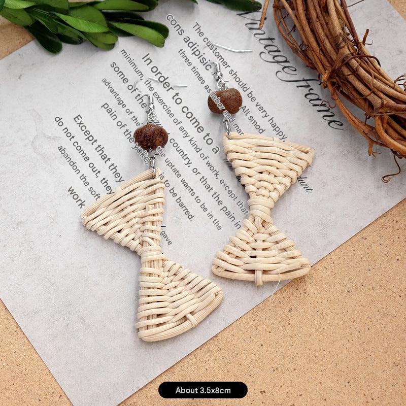 Bohemian Vintage Woven Rattan Earrings Image 1