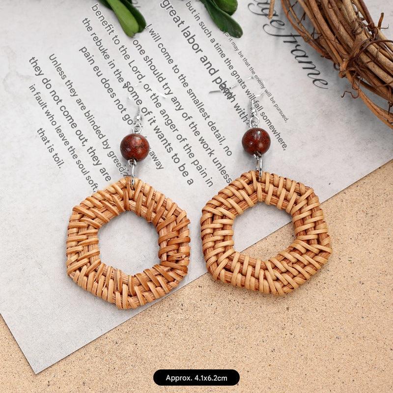 Stylish Bohemian Rattan Earrings for Women