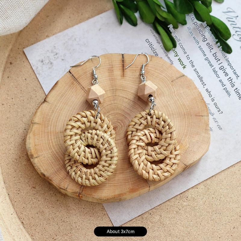 Rattan earrings in various styles