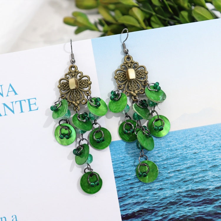 Elegant shell earrings in multiple colours