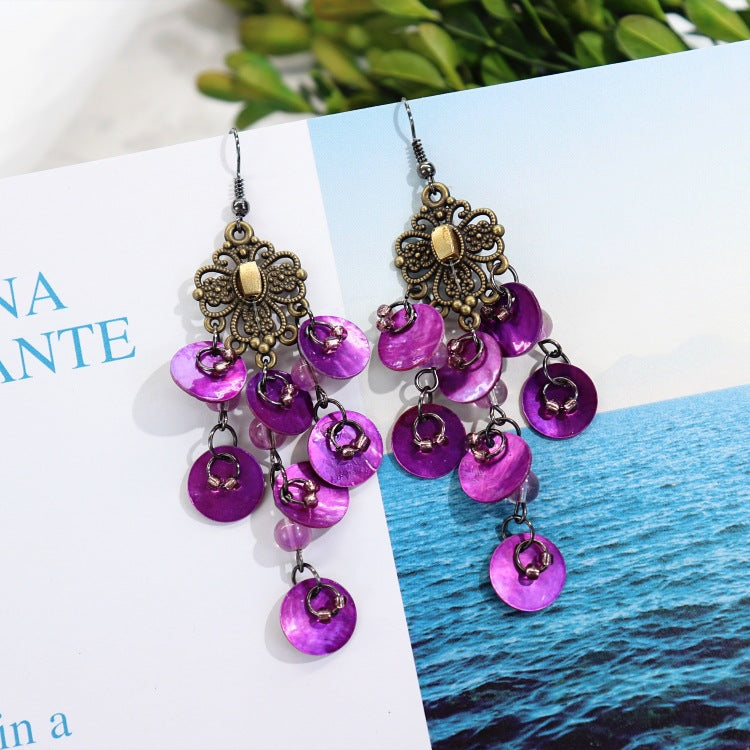 Fashionable long tassel earrings for women
