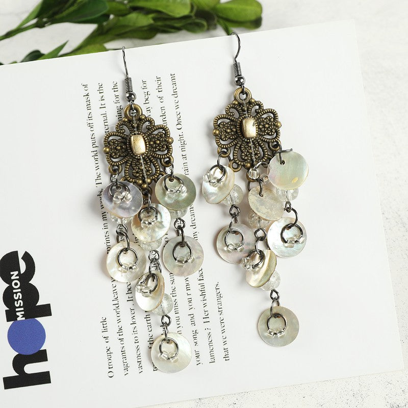 Elegant shell earrings in multiple colours