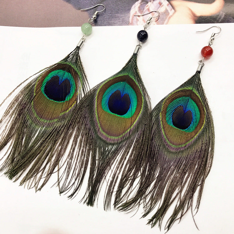 Bohemian earrings on a model 1