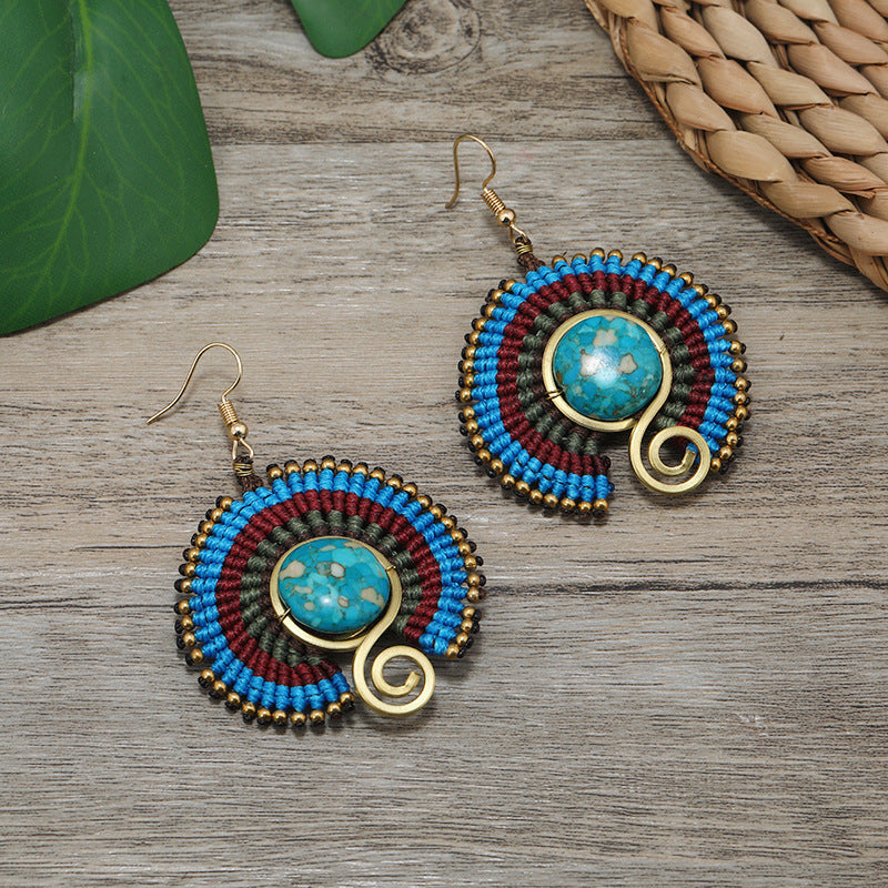 Handmade Bohemian Woven Earrings Design 5