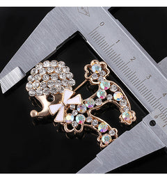 Chic Alloy Dog Brooch Pin with Bow - Fashion accessory 1