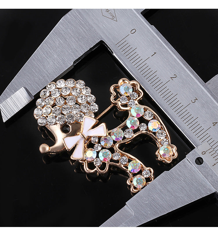 Chic Alloy Dog Brooch Pin with Bow - Fashion accessory 1