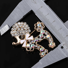 Chic dog brooch showcased in various colours - Image 3