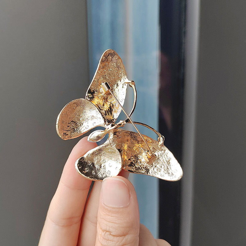 Colorful butterfly brooch with enamel and jewels