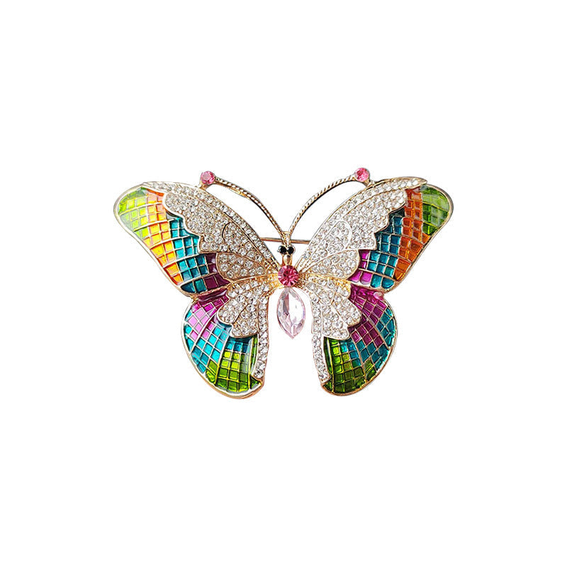 Close-up of an elegant butterfly brooch
