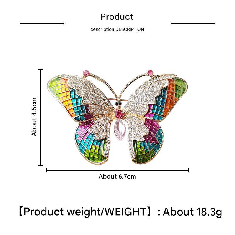 Luxury butterfly brooch with colorful enamel