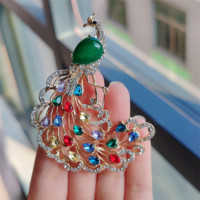 Elegant peacock brooch for women's fashion 2