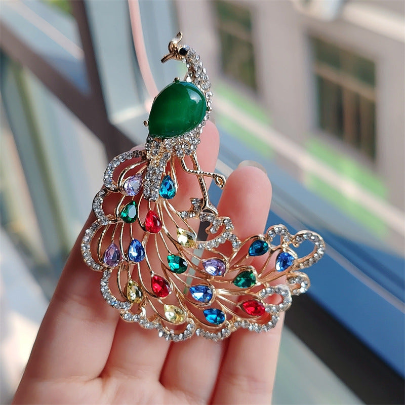 Elegant peacock brooch for women's fashion 2