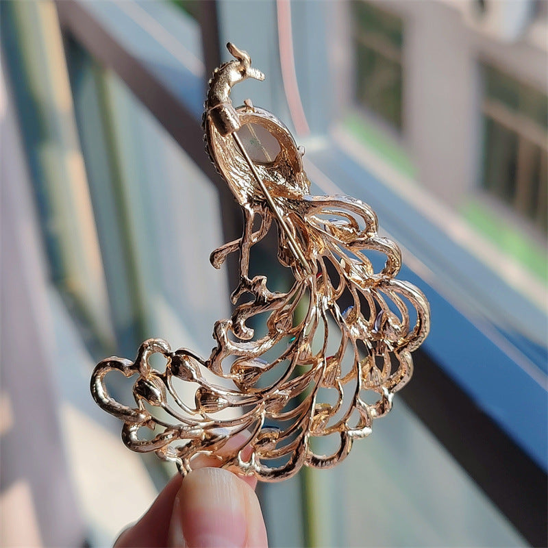 Close-up of peacock brooch detail 4