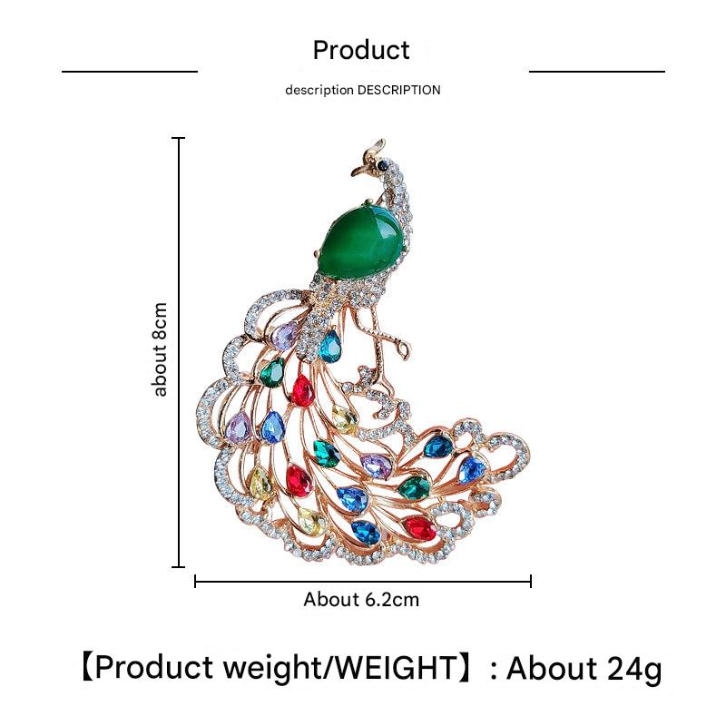 Peacock brooch with vibrant colours 7