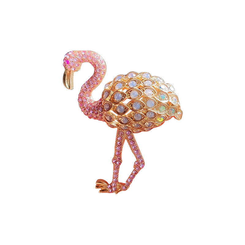 unique flamingo design brooch