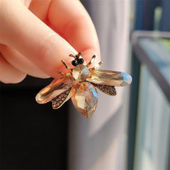 Close-up of sparkling bee motif brooch image 6