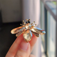 Close-up of sparkling bee motif brooch image 6