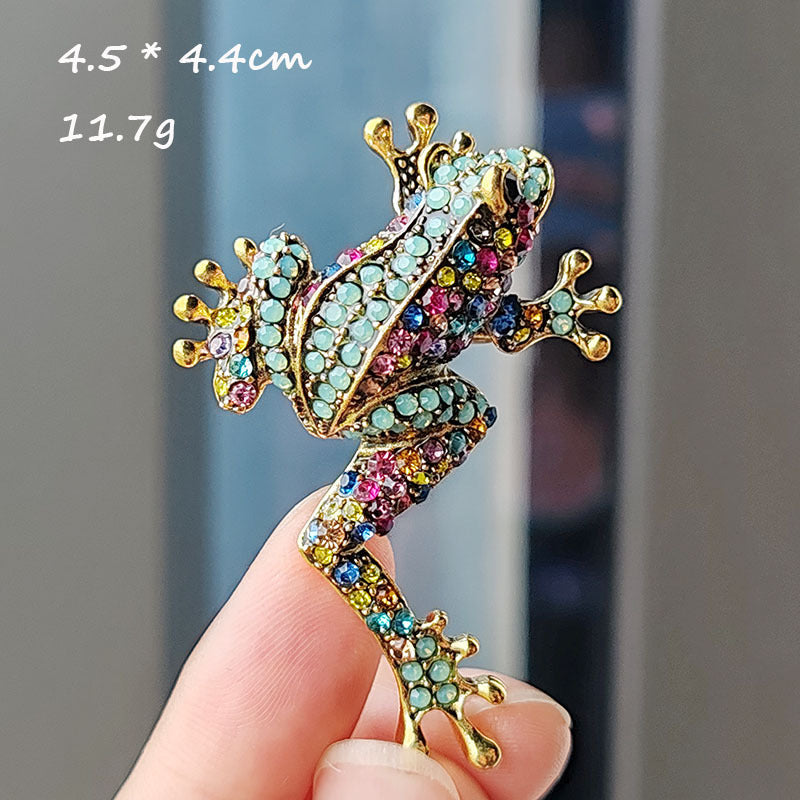 Charming Frog Brooch on accessory display