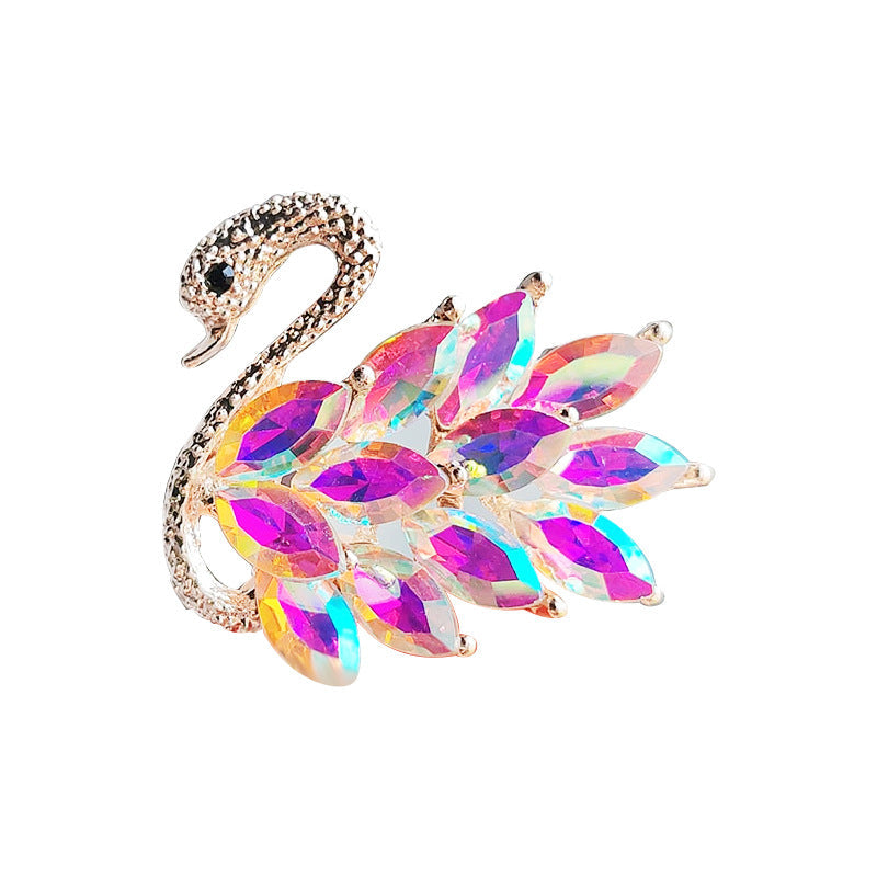 Stylish Swan Brooch Displayed Elegantly