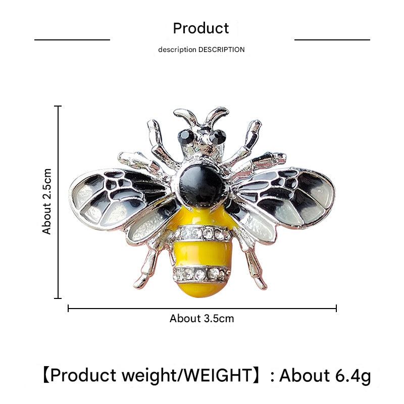 Cute Cartoon Bee Brooch with Gemstones Display Image 1