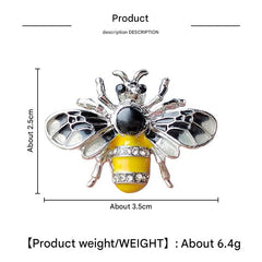 Cute Cartoon Bee Brooch with Gemstones Display Image 1