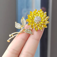 Stylish Crystal Wheat Spike Brooch on display