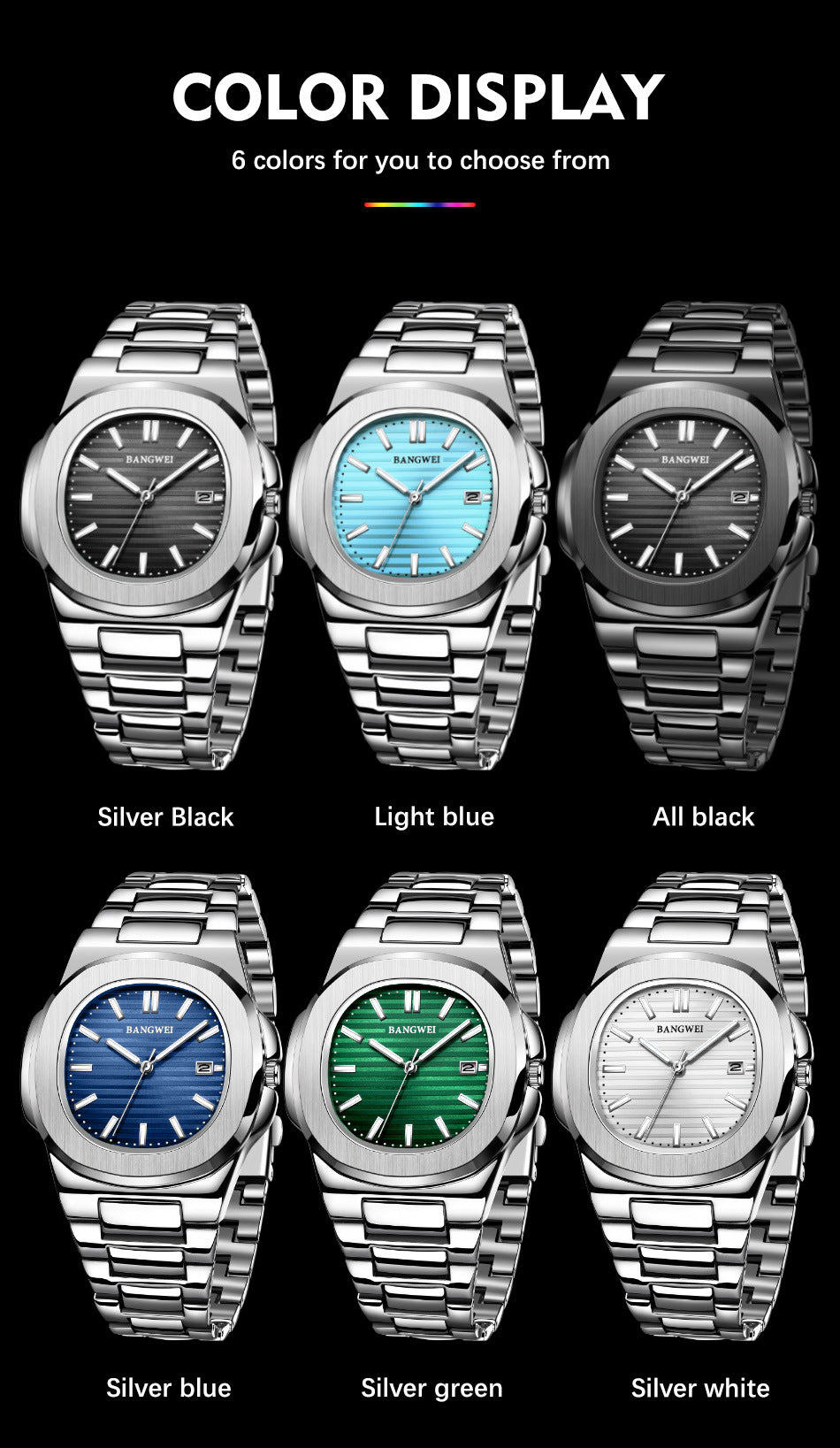 Water-Resistant Men's Watch with Date Function
