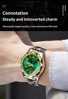 Men's multi-functional watch on white background