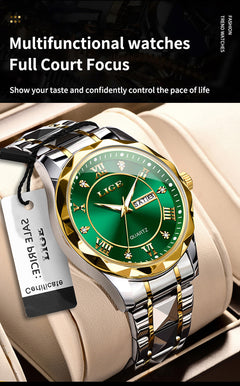 Luminous hands on quartz watch for easy readability