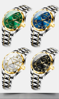 Stylish mens business watch with luminous hands