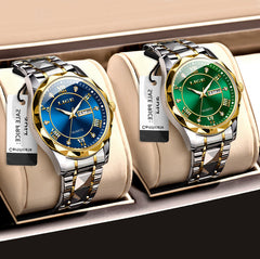 Men's multi-functional watch on white background