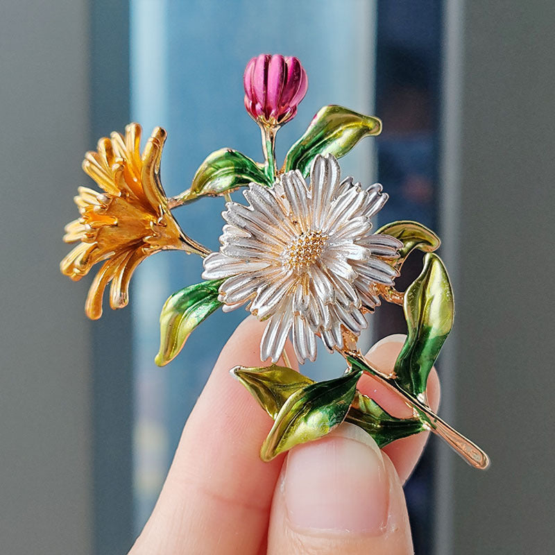 Multi-colour Daisy Design Brooch Pin