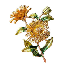 Elegant Floral Brooch Pin on model