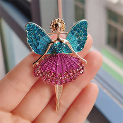 Detailed view of rhinestone brooch for women