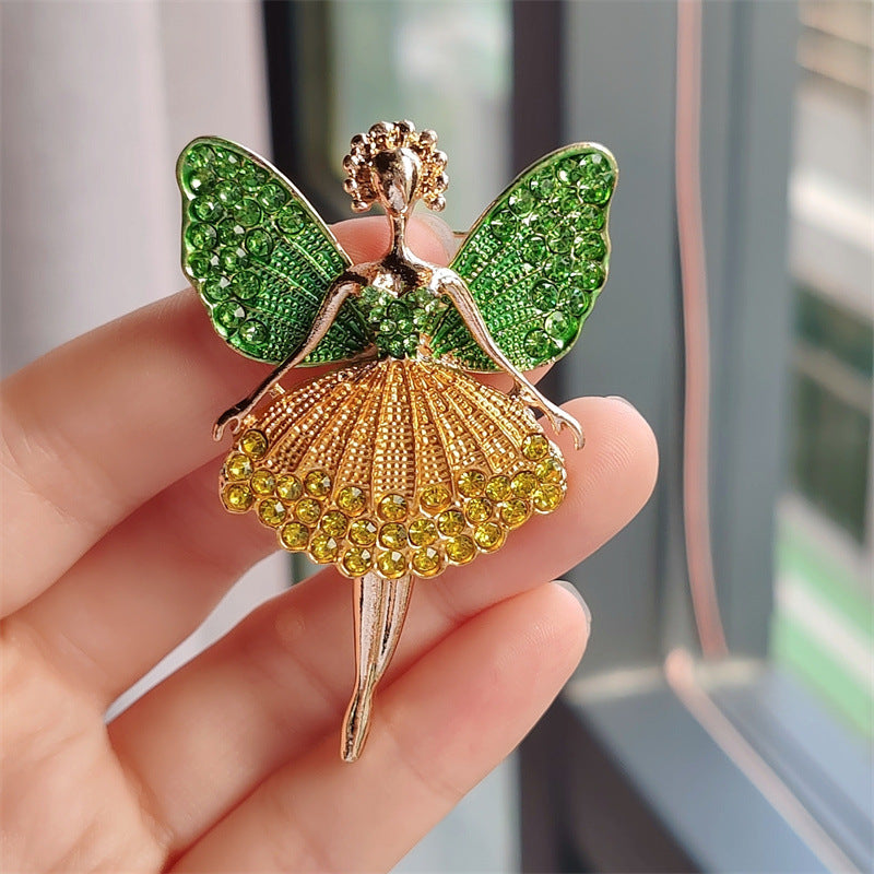 Close up of sparkling details on brooch