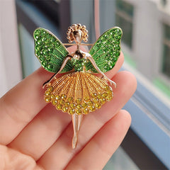 Detailed view of rhinestone brooch for women