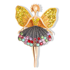 Different styles of colourful ballet girl brooch