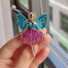 Close up of sparkling details on brooch