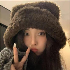Adorable bear ear winter hat image 1