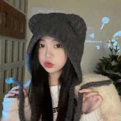 Adorable bear ear hat for cold weather
