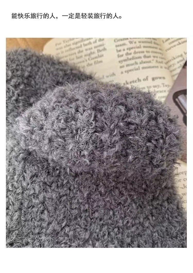 Plush winter hat with neck protection