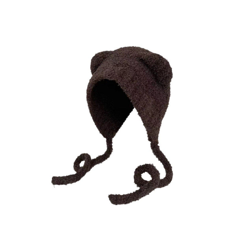 Plush winter hat with neck protection