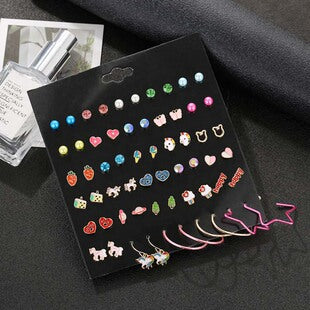 Stylish presentation of  colourful animal earrings