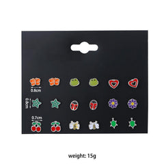 Stylish presentation of  colourful animal earrings