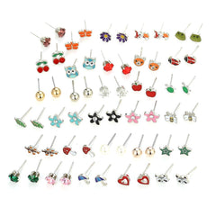 Colorful fox stud earrings for women